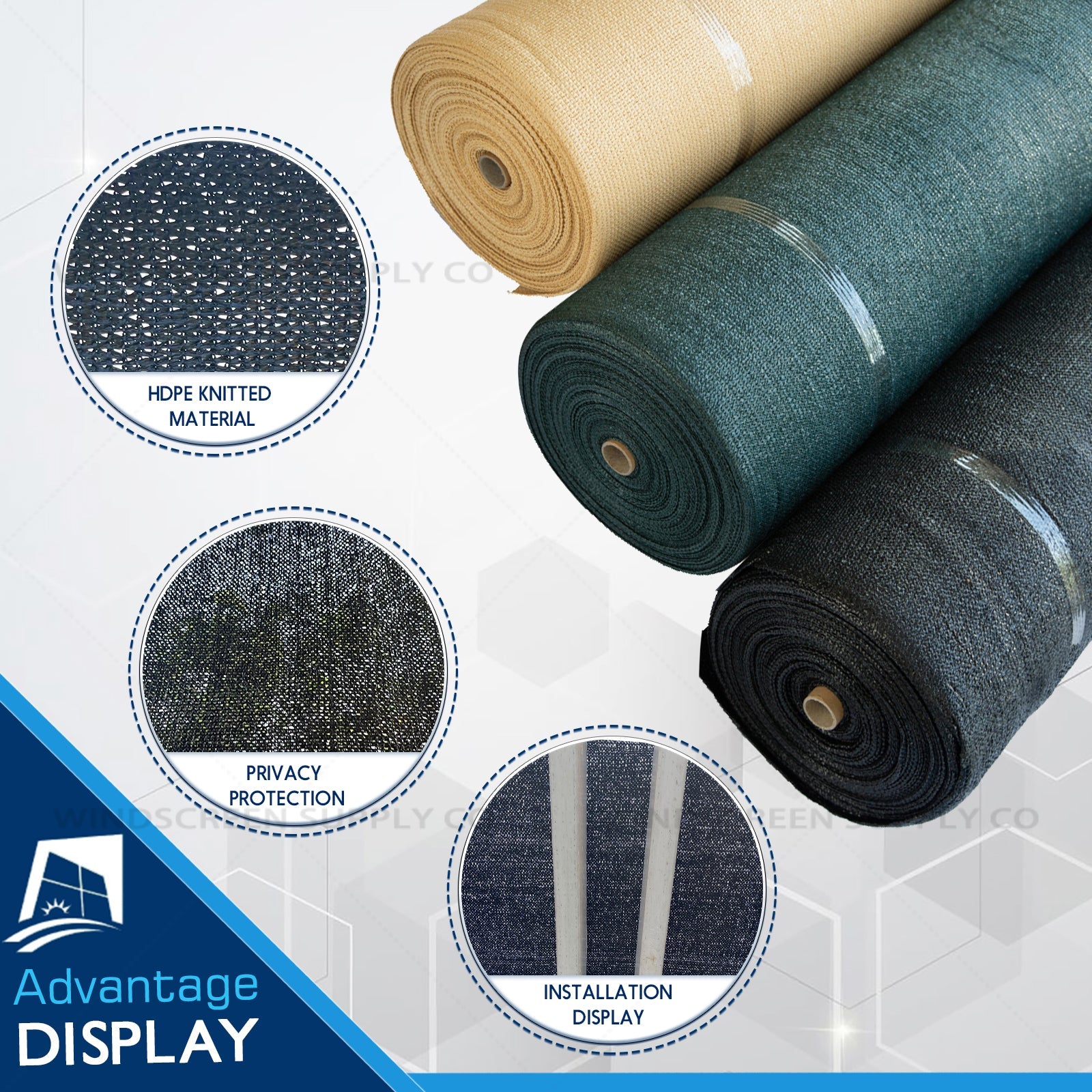 6' x 100' (5'8") Raw Roll Privacy Screens Windscreensupplyco