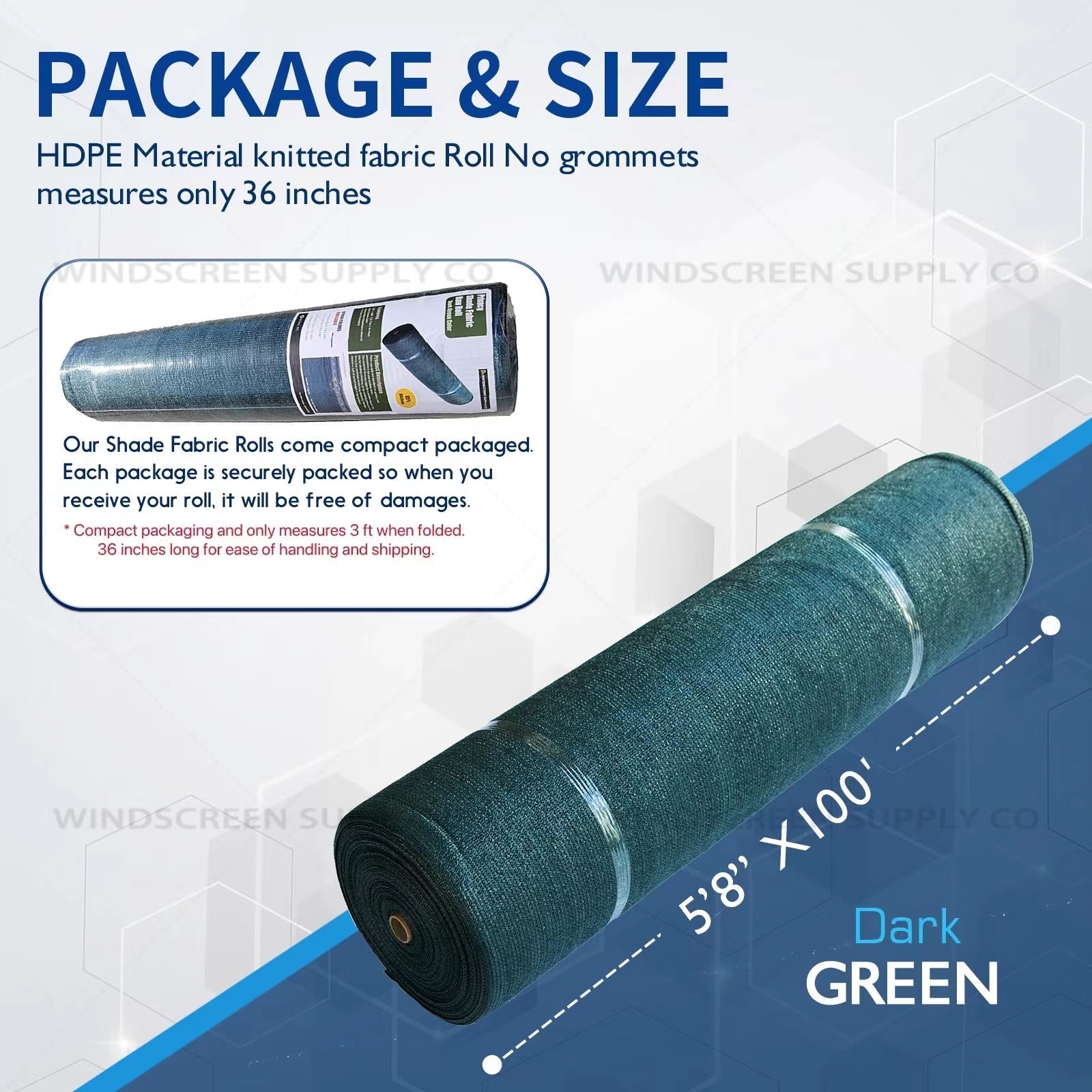 6' x 100' (5'8") Raw Roll Privacy Screens Windscreensupplyco
