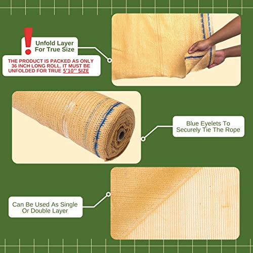 WindscreenSupplyCo 5'10'' x 100 FT Shade Cloth Roll Eyelets 60%