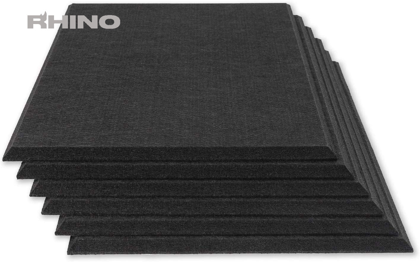 12" x 12" RHINO Acoustic Panels Matte Black Color (6 Pcs)