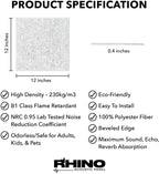 12" x 12" RHINO Acoustic Panels Silver Gray Color (6 Pcs)