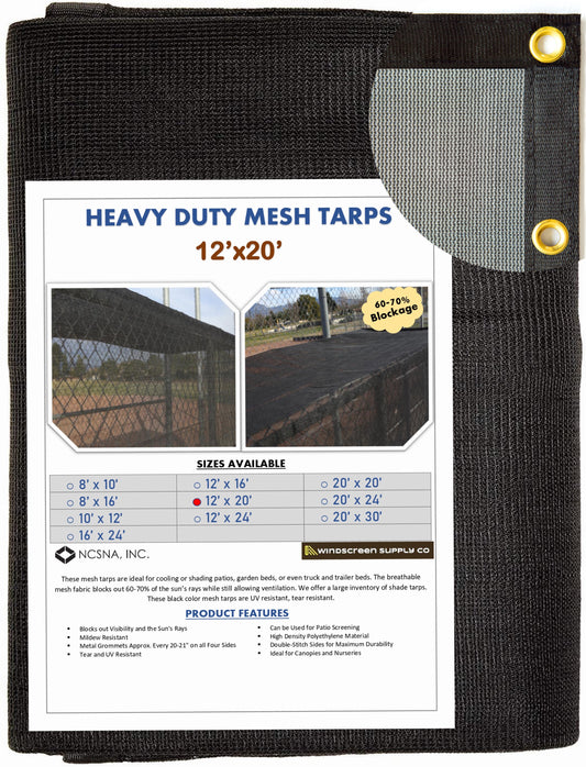 12' x 20' Mesh Tarp Shading 60-70% Blockage