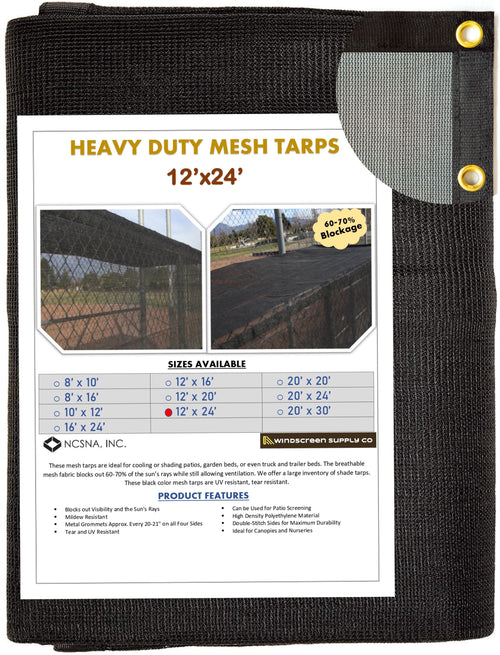 12' x 24' Mesh Tarp Shading 60-70% Blockage Windscreensupplyco