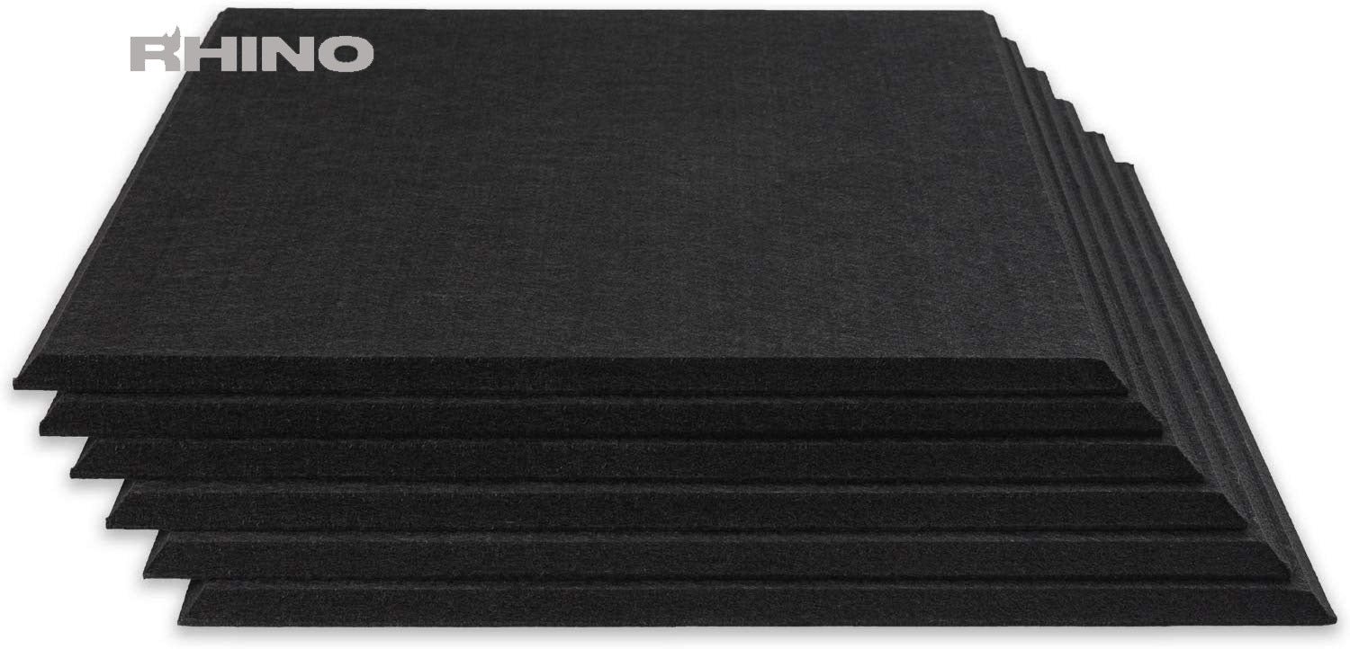 16" x 12" RHINO Acoustic Panels Matte Black Color (6 Pcs)