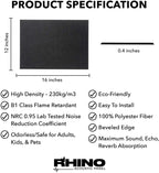16" x 12" RHINO Acoustic Panels Matte Black Color (6 Pcs)