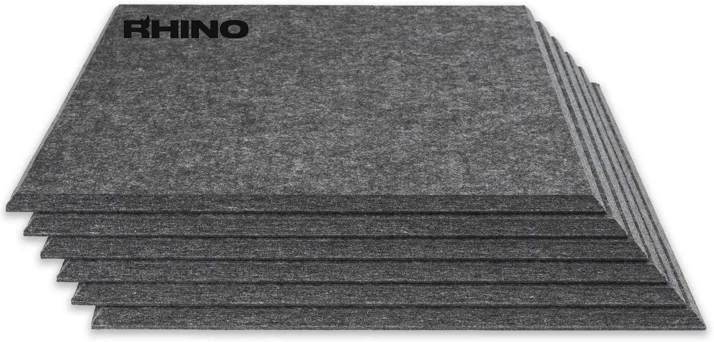 16" x 12" RHINO Acoustic Panels Dark Gray Color (6 Pcs)