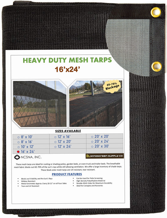 16' x 24' Mesh Tarp Shading 60-70% Blockage