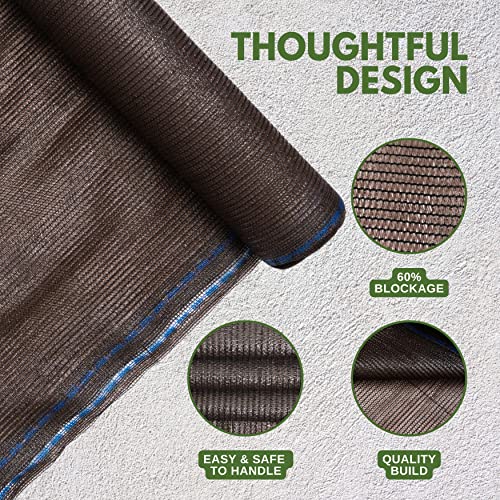 WindscreenSupplyCo 5'10'' x 100 FT Shade Cloth Roll Eyelets 60%