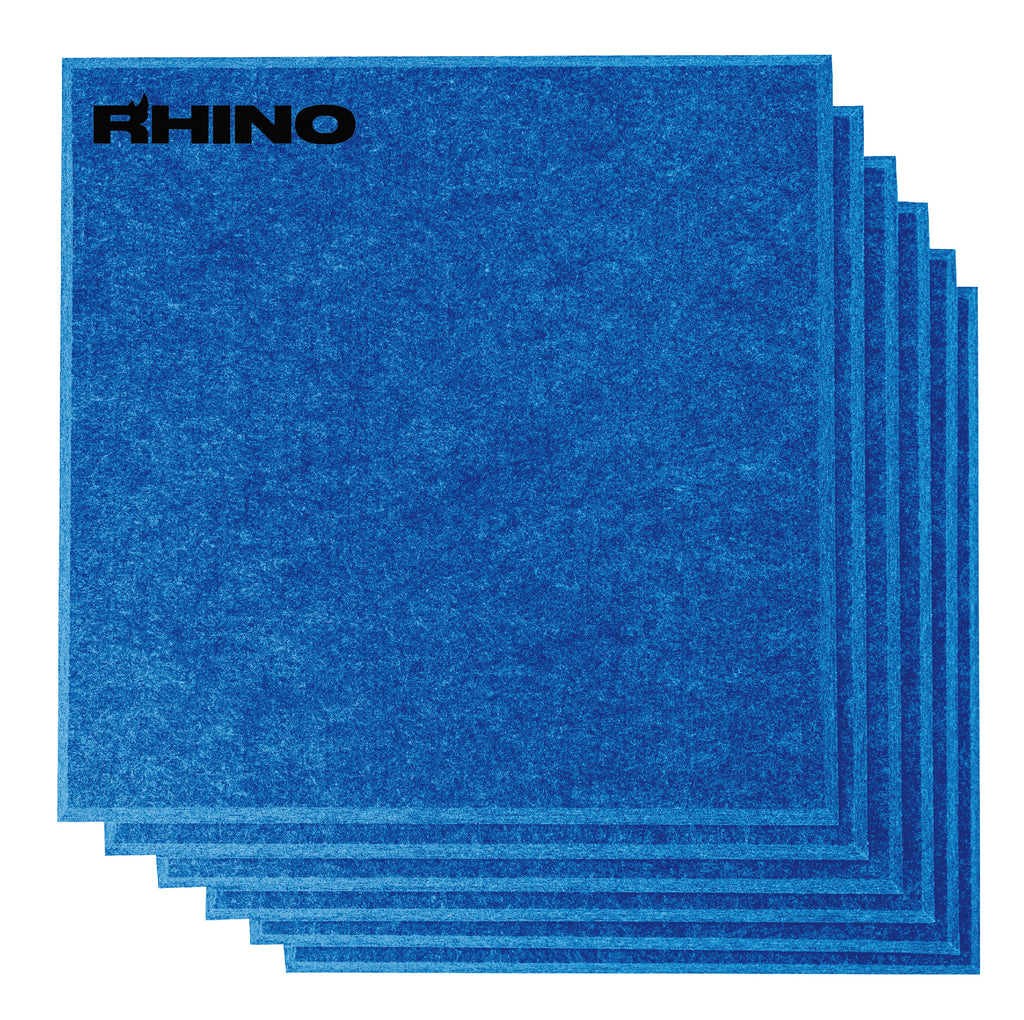 FINAL SALE  --  12" x 12" RHINO Acoustic Panels Blue Color (6 Pcs)