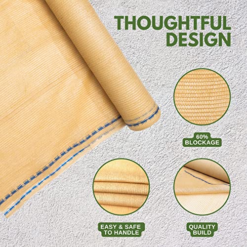 WindscreenSupplyCo 5'10'' x 100 FT Shade Cloth Roll Eyelets 60%