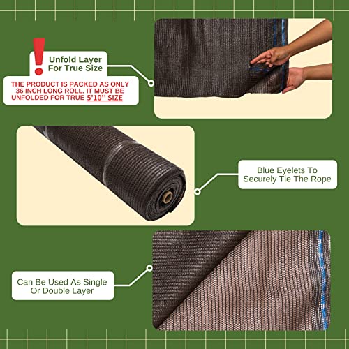 WindscreenSupplyCo 5'10'' x 100 FT Shade Cloth Roll Eyelets 60%