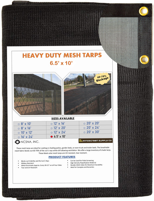 6.5' x 10' Mesh Tarp Shading 60-70% Blockage
