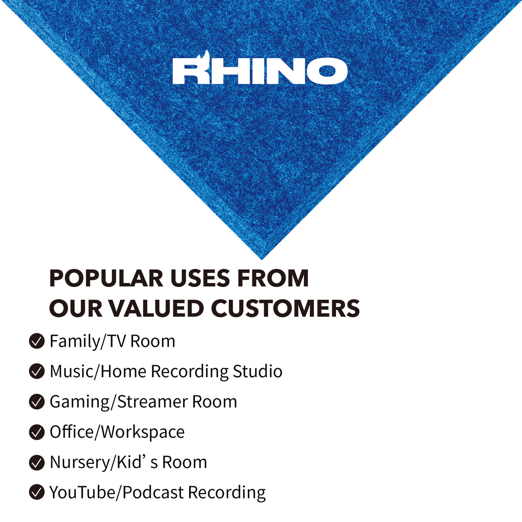 FINAL SALE  --  12" x 12" RHINO Acoustic Panels Blue Color (6 Pcs)