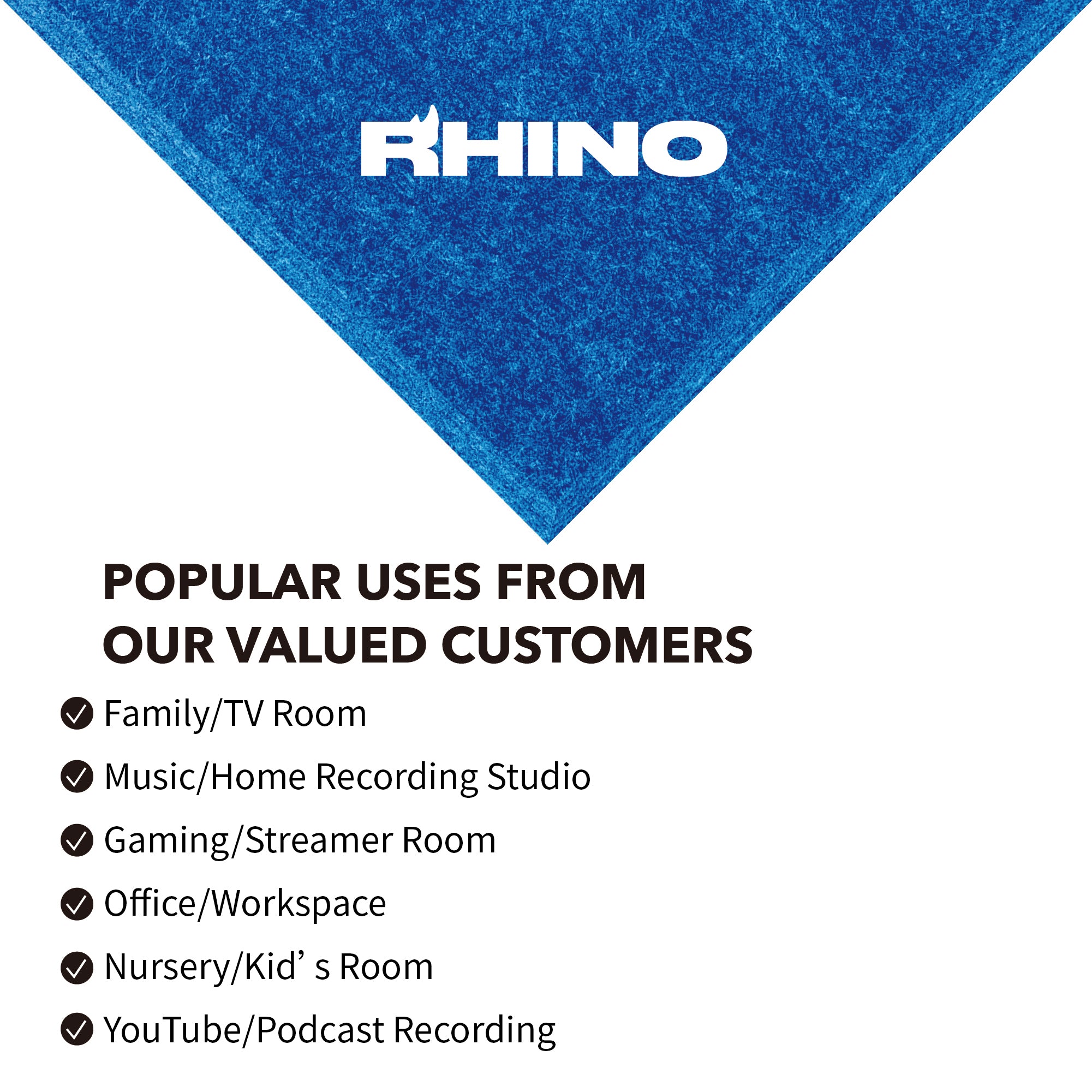 FINAL SALE  --  12" x 12" RHINO Acoustic Panels Blue Color (6 Pcs)