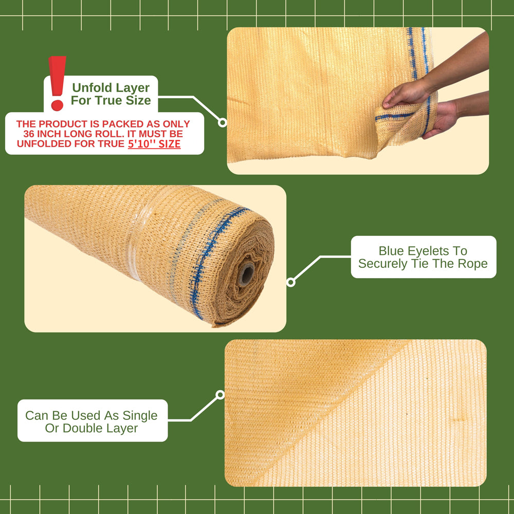 6' x 100' (5'10" x 100') Raw Roll 60% Privacy Screen