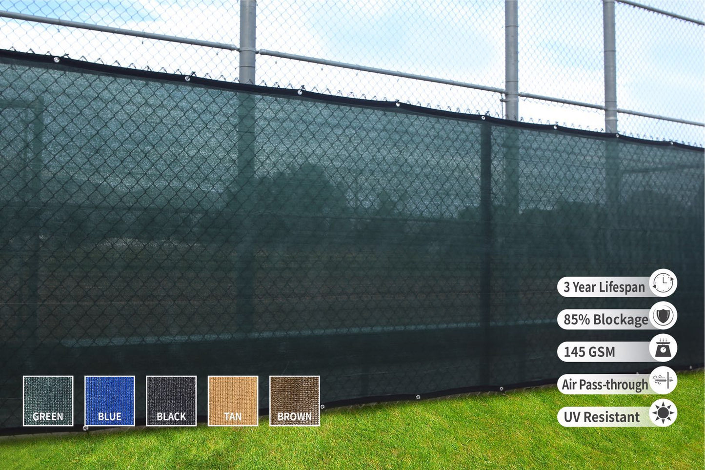 HEAVY DUTY 6' x 50' (5'8") Privacy Fence Screen 85% Blockage