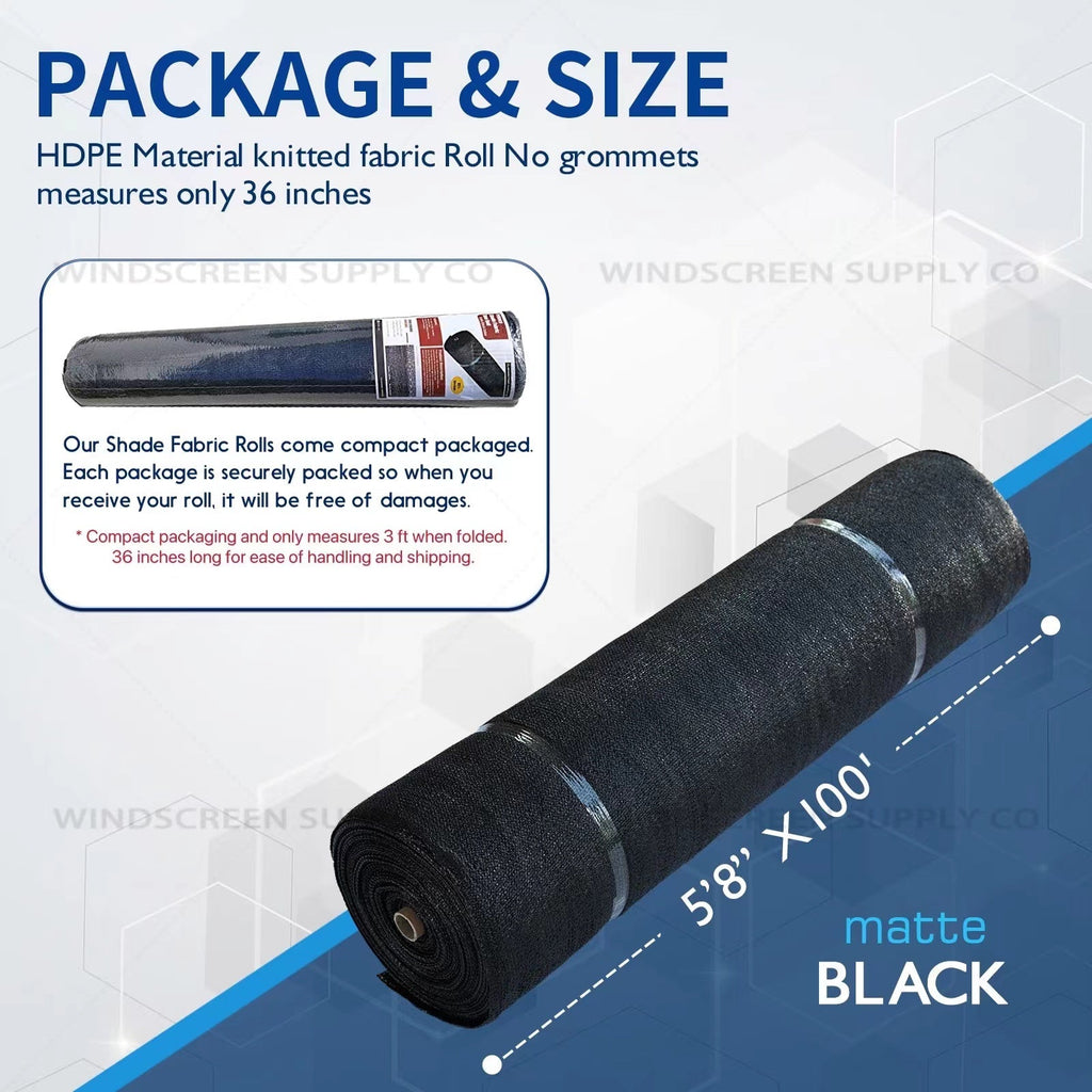 6' x 100' (5'8") Raw Roll Black