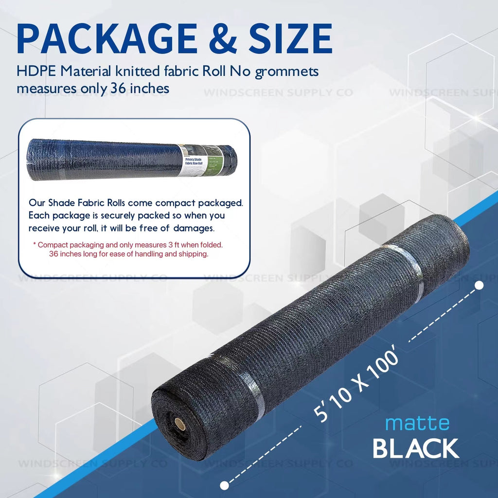 6' x 100' (5'10" x 100') Raw Roll 60% Privacy Screen