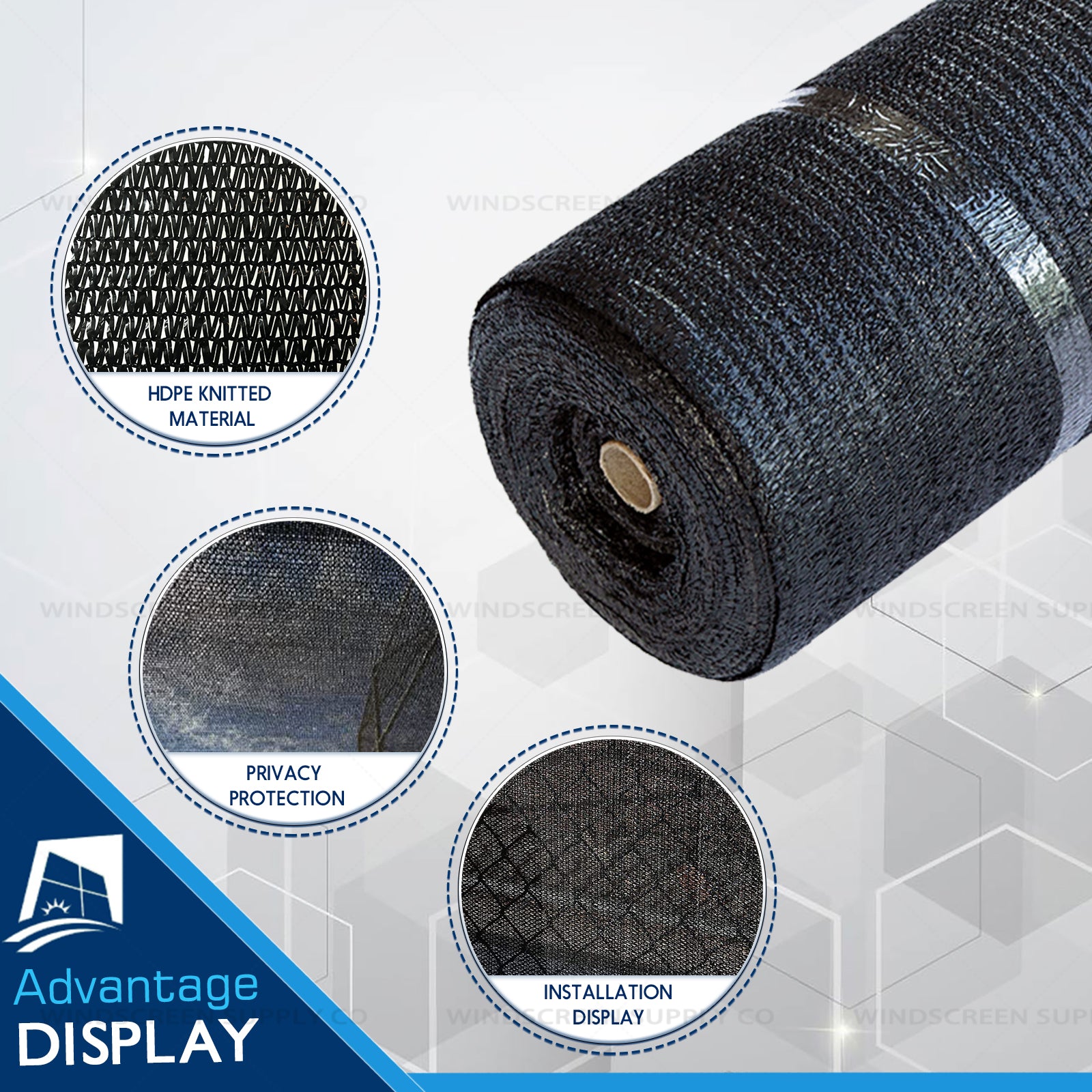 6' x 100' (5'10" x 100') Raw Roll 60% Privacy Screen