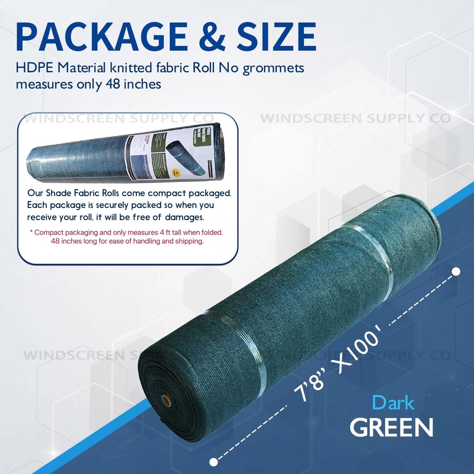 8' x 100' (7'8") Raw Roll Privacy Screen